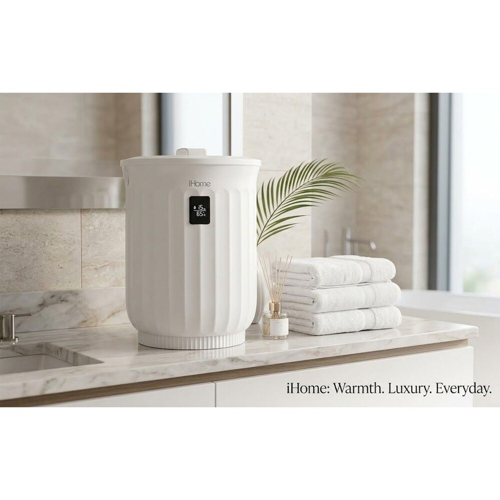 iHome Luxury 20L Large Towel Warmer Bucket LED Display Bathroom Spa Heater